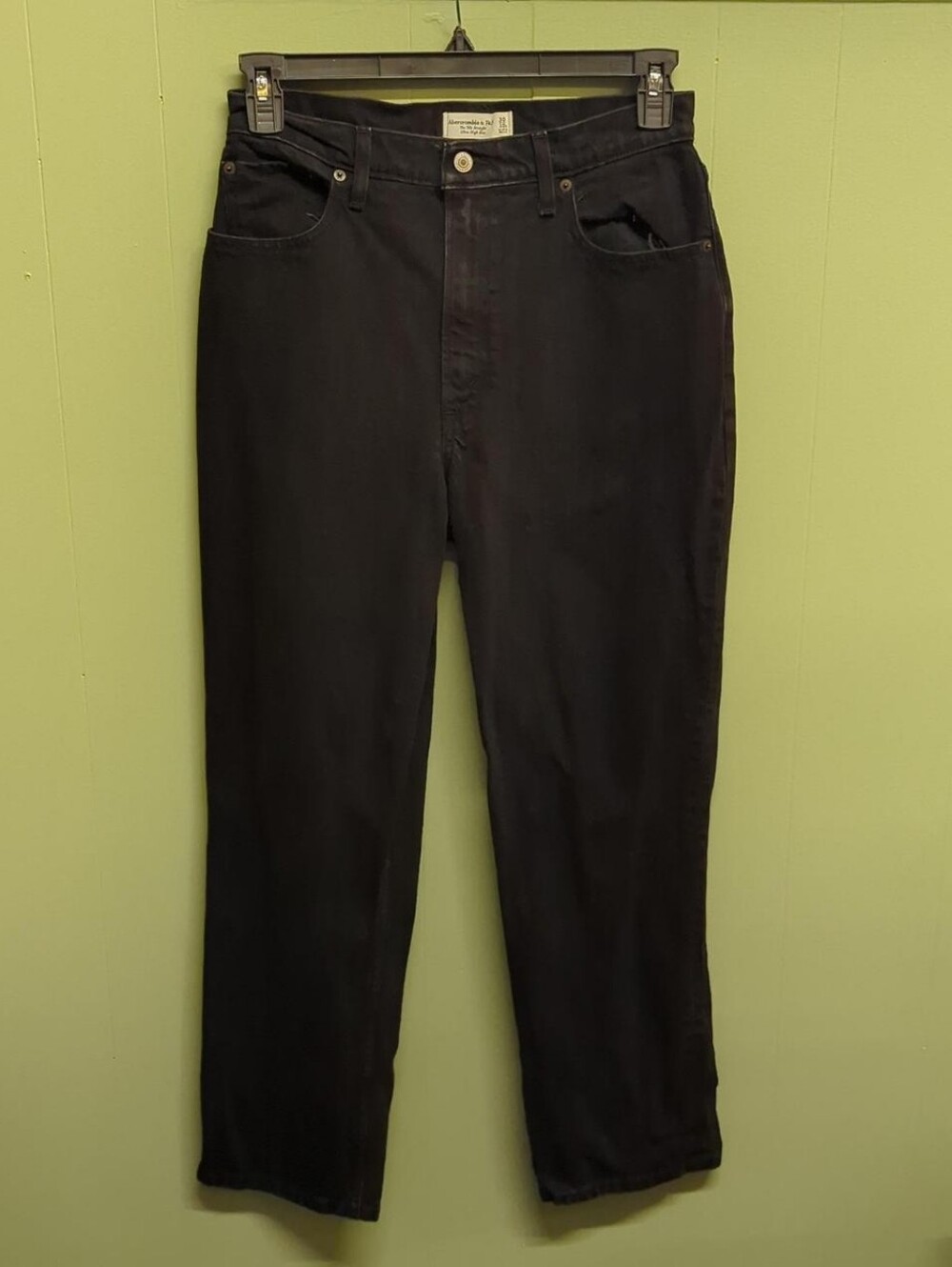 Abercrombie & Fitch Black Straight Leg Jeans Ultra High Rise 10/30S
